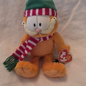 NWT-Ty Beanie Babies Garfield Plushie "Seasons Greetings'